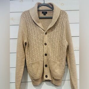 Brooks Brothers Cream Cable Knit Cardigan